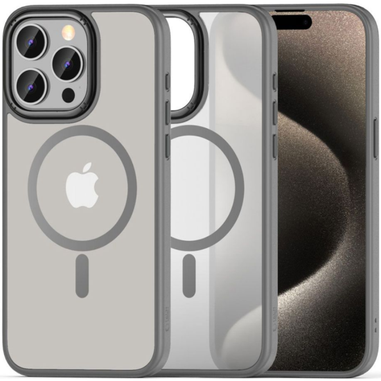 Tech-Protect MagMat "2" - Σκληρή Ημιδιάφανη Θήκη MagSafe - Apple iPhone 15 Pro - Matte Titanium (5906302307968)