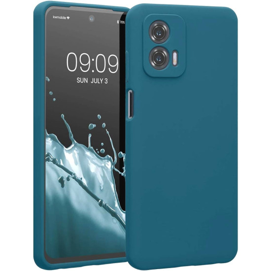 KWmobile Soft Flexible Rubber Cover - Θήκη Σιλικόνης Motorola Moto G73 με Πλαίσιο Κάμερας - Petrol (60831.78)
