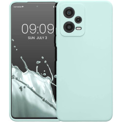 KWmobile Soft Slim Flexible Rubber Cover with Camera Protector - Θήκη Σιλικόνης Xiaomi Redmi Note 12 5G / Poco X5 με Πλαίσιο Κάμερας - Cool Mint (61169.200)