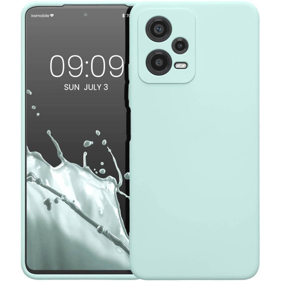 KWmobile Soft Slim Flexible Rubber Cover with Camera Protector - Θήκη Σιλικόνης Xiaomi Redmi Note 12 5G / Poco X5 με Πλαίσιο Κάμερας - Cool Mint (61169.200)