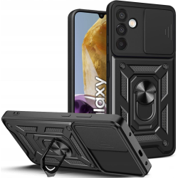 Ανθεκτική Θήκη με Κάλυμμα για την Κάμερα & Μεταλλικό Ring Holder - Samsung Galaxy M15 - Tech-Protect Camshield Pro - Black (5906302308071)