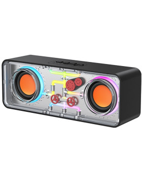 Recci RSK-W38 Space Station - Ασύρματο Φορητό Ηχείο Bluetooth με RGB Φωτισμό - Black (6955482526156)