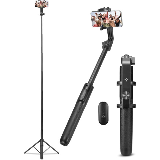 Spigen S560W Bluetooth Selfie Stick Tripod - Ασύρματο Bluetooth Selfie Stick και Τρίποδο με Τηλεχειριστήριο - Black (AMP05813)