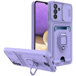 Bodycell Multifunction - Ανθεκτική Θήκη Samsung Galaxy S23 FE με Λουράκι Λαιμού / Κάλυμμα Κάμερας / Ring Holder / Υποδοχή Κάρτας - Purple (5206015072901)