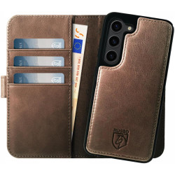 Rosso Elite - MagSafe Δερμάτινη Θήκη / Πορτοφόλι - Samsung Galaxy S22 5G - Brown (8719246440694)