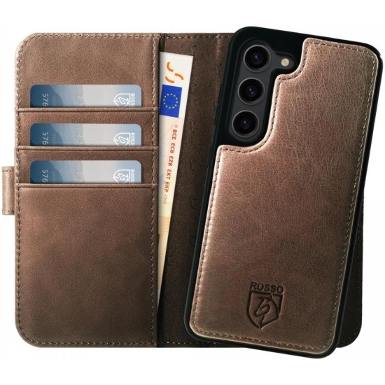 Rosso Elite - MagSafe Δερμάτινη Θήκη / Πορτοφόλι - Samsung Galaxy S22 5G - Brown (8719246440694)