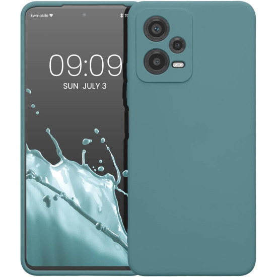 KWmobile Soft Slim Flexible Rubber Cover with Camera Protector - Θήκη Σιλικόνης Xiaomi Redmi Note 12 5G / Poco X5 με Πλαίσιο Κάμερας - Arctic Night (61169.207)