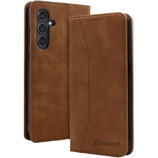 Θήκη Πορτοφόλι - Samsung Galaxy A35 - Bodycell Book Case - Brown (5206015072130)