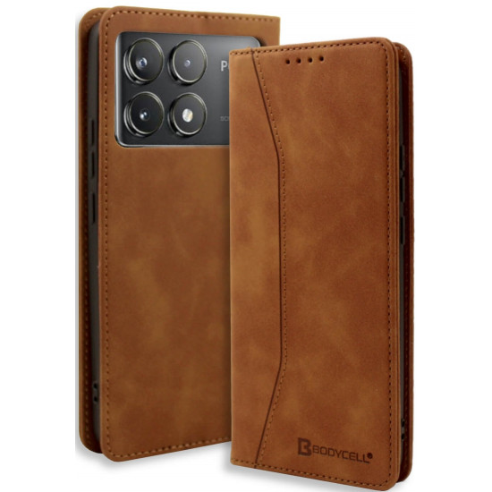 Θήκη Πορτοφόλι - Xiaomi Poco X6 Pro - Bodycell Book Case - Brown (5206015074950)