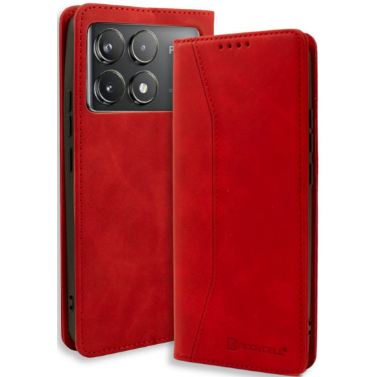 Θήκη Πορτοφόλι - Xiaomi Poco X6 Pro - Bodycell Book Case - Red (5206015074967)