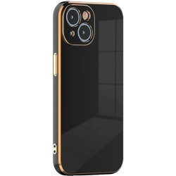 Bodycell Gold Plated - Θήκη Σιλικόνης Apple iPhone 15 Plus - Black (5206015073748)