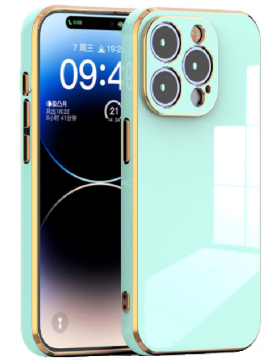 Θήκη Apple iPhone 15 Pro Max - Bodycell Gold Plated Σιλικόνης - Mint Green (5206015073847)