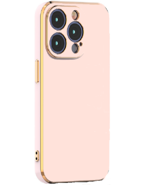 Θήκη Apple iPhone 15 Pro Max - Bodycell Gold Plated Σιλικόνης - Pink (5206015073854)