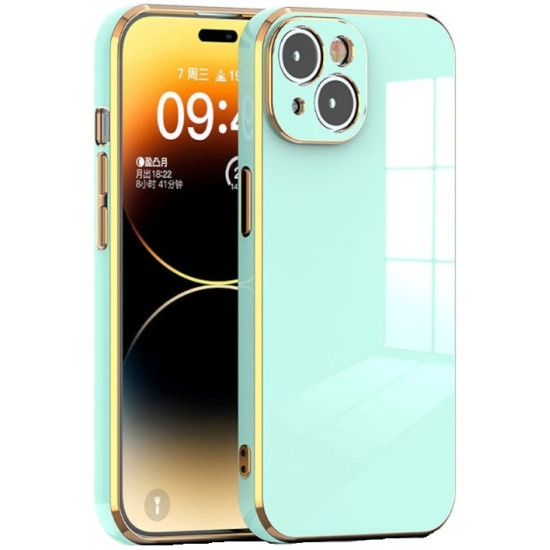 Bodycell Gold Plated - Θήκη Σιλικόνης Apple iPhone 15 - Mint Green (5206015073724)
