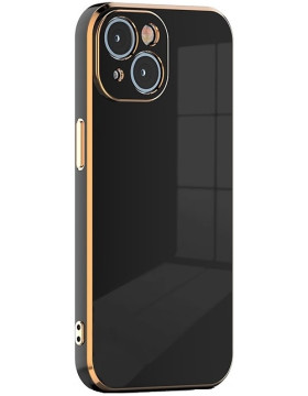 Bodycell Gold Plated - Θήκη Σιλικόνης Apple iPhone 15 - Black (5206015073717)