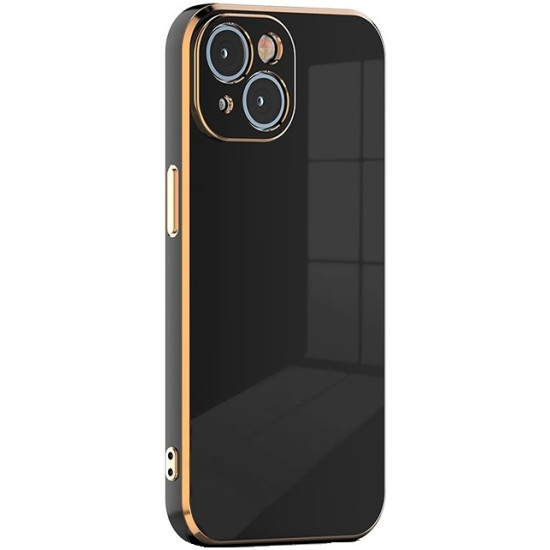 Bodycell Gold Plated - Θήκη Σιλικόνης Apple iPhone 15 - Black (5206015073717)