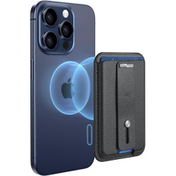 ESR HaloLock Magnetic Wallet - MagSafe Θήκη - Πορτοφόλι για Κάρτες από Δέρμα Vegan με Finger Holder / Βάση - Midnight Black (4894240169773)