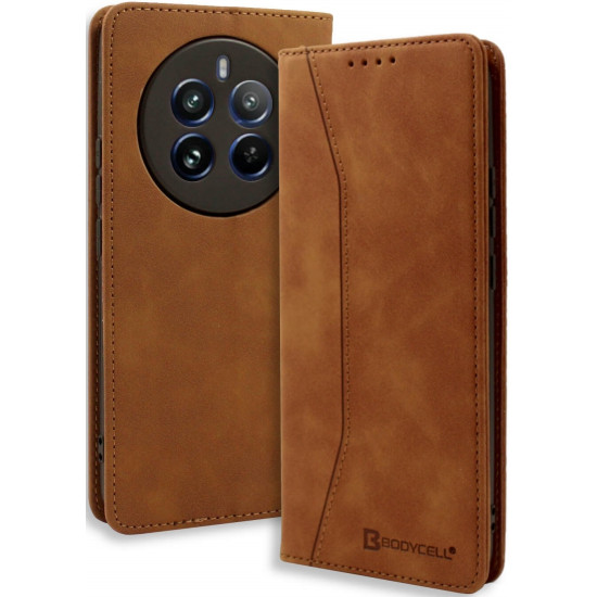 Θήκη Πορτοφόλι - Realme 12 Pro / 12 Pro Plus - Bodycell Book Case - Brown (5206015073694)
