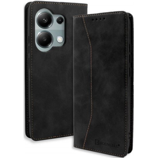 Θήκη Πορτοφόλι - Xiaomi Redmi Note 13 Pro 4G / Poco M6 Pro 4G - Bodycell Book Case - Black (5206015074912)
