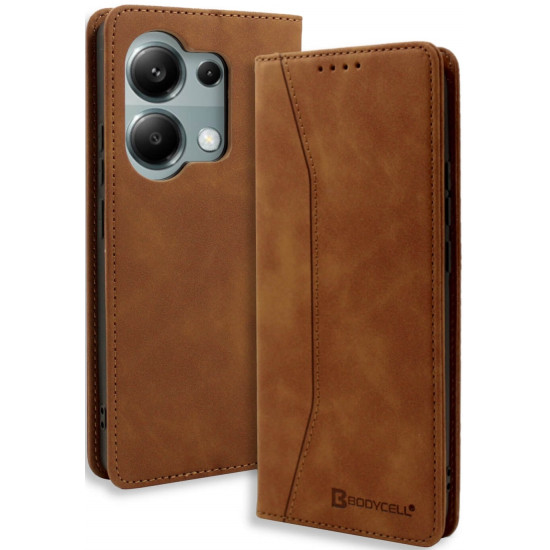Θήκη Πορτοφόλι - Xiaomi Redmi Note 13 Pro 4G / Poco M6 Pro 4G - Bodycell Book Case - Brown (5206015074929)