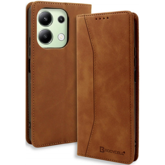 Θήκη Πορτοφόλι - Xiaomi Redmi Note 13 4G - Bodycell Book Case - Brown (5206015074899)