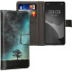 KWmobile Θήκη - Πορτοφόλι Google Pixel 7a - Cosmic Nature / Galaxy Tree Meadow / Blue / Grey / Black (61882.01)