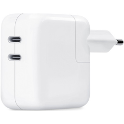 Official Apple 35W Dual USB-C Power Adapter New - Ταχυφορτιστής Ταξιδιού / Αντάπτορας με 2 x Type-C - 35W - White (MW2K3ZM/A)