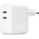 Official Apple 35W Dual USB-C Power Adapter New - Ταχυφορτιστής Ταξιδιού / Αντάπτορας με 2 x Type-C - 35W - White (MW2K3ZM/A)