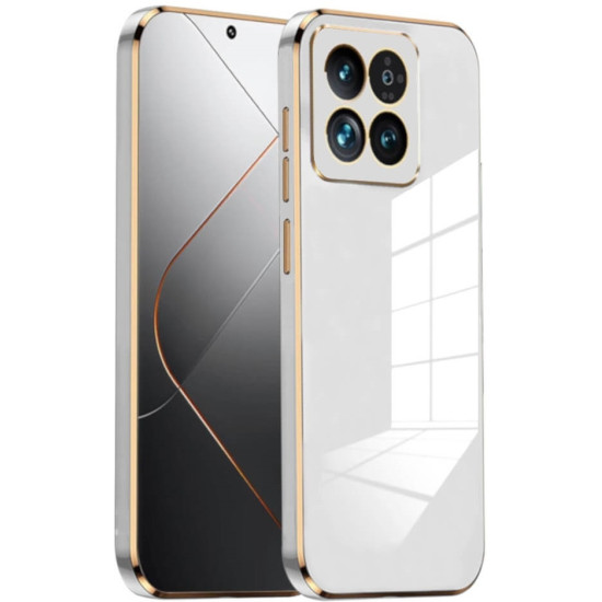 Θήκη Σιλικόνης - Xiaomi 14 Pro - Bodycell Gold Plated - White (5206015074387)