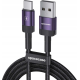 Spacecase USB-C Cable - Καλώδιο Φόρτισης και Μεταφοράς Δεδομένων USB-A σε Type-C - 100cm - 3A - Purple (5905719072520)