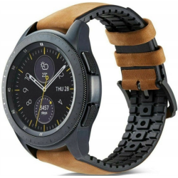 Spacecase Major - Universal Λουράκι για Smartwatches (22mm) από Δέρμα Σουέτ και Σιλικόνη - Light Brown (5903943241200)