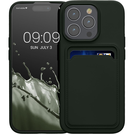 KWmobile Θήκη Σιλικόνης με Υποδοχή για Κάρτα - Apple iPhone 15 Pro - Dark Green (62019.80)