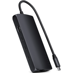 Satechi USB-C Multiport Adapter 8K With Ethernet V3 - Αντάπτορας με 4 x Type-C 3.2 / 1 x Type-C PD 85W / 1 x HDMI 8K 30Hz / 1 x Ethernet / 1 x SD 4.0 - Midnight (ST-P8KED)