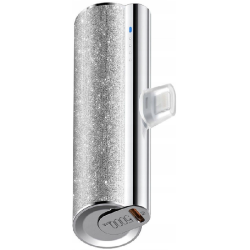 Veger PowerBank Lipstick-L W0573P - Φορητή Μπαταρία Φόρτισης με Ενσωματωμένο 1 x Lightning (Male) & 1 x Type-C (Female) - 5000mAh - 12W - Silver (6970453558523)