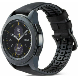 Spacecase Major - Universal Λουράκι για Smartwatches (22mm) από Δέρμα Σουέτ και Σιλικόνη - Black (5903943241248)