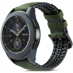 Spacecase Major - Universal Λουράκι για Smartwatches (20mm) από Δέρμα Σουέτ και Σιλικόνη - Green (5903943241163)