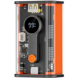 Recci RBP-P35 Mars Series - PowerBank με Ψηφιακή Οθόνη LED - Φορητή Μπαταρία Φόρτισης με 1 x USB-Α / 1 x Type-C - 10.000mAh - 22.5W - Black (6955482517451)