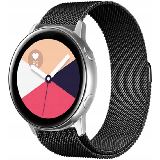 Spacecase Milanese - Universal Μεταλλικό Λουράκι για Smartwatches (20mm) από Ανοξείδωτο Ατσάλι - Black (5903943240692)