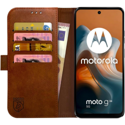 PU Θήκη Πορτοφόλι - Motorola Moto G34 - Rosso Element - Brown (8719246443596)