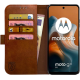 PU Θήκη Πορτοφόλι - Motorola Moto G34 - Rosso Element - Brown (8719246443596)