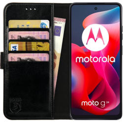 PU Θήκη Πορτοφόλι - Motorola Moto G24 / G24 Power / G04 / G04s / E14 - Rosso Element - Black (8719246446184)