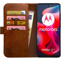 PU Θήκη Πορτοφόλι - Motorola Moto G24 / G24 Power / G04 / G04s / E14 - Rosso Element - Brown (8719246446306)