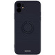 Spacecase Silicone Ring - Θήκη Σιλικόνης με Μεταλλικό Μαγνητικό Ring Holder - Apple iPhone 11 - Black (5905719013097)