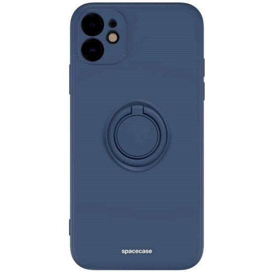 Spacecase Silicone Ring - Θήκη Σιλικόνης με Μεταλλικό Μαγνητικό Ring Holder - Apple iPhone 11 - Blue (5905719013103)