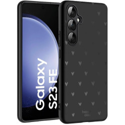 HappyCase Θήκη Σιλικόνης - Samsung Galaxy S23 FE - Hearts Black Print (8719246442599)