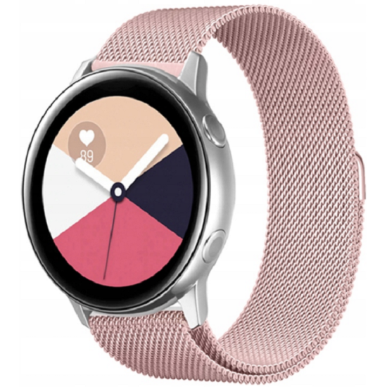 Spacecase Milanese - Universal Μεταλλικό Λουράκι για Smartwatches (20mm) από Ανοξείδωτο Ατσάλι - Pink (5903943240715)