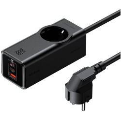 Mcdodo 4in1 70W GaN Surge Protection Power Strip EU - Μονόπριζο με 1 x Υποδοχή AC με Καλώδιο 150cm / Ταχυφορτιστής με 1 x USB-A / 2 x Type-C - 70W - Black (CH-4620)
