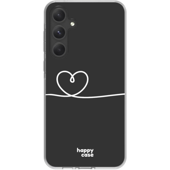 Διάφανη Θήκη Σιλικόνης - Samsung Galaxy A55 - HappyCase - Heart Print (8719246449680)
