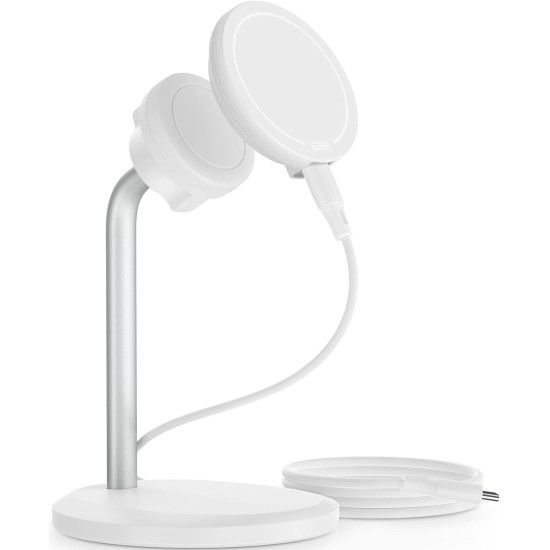 ESR HaloLock Shift Wireless Charger - Μαγνητική Βάση Ασύρματης Φόρτισης MagSafe με Αποσπώμενο Ασύρματο Φορτιστή MagSafe - 15W - White (4894240132197)