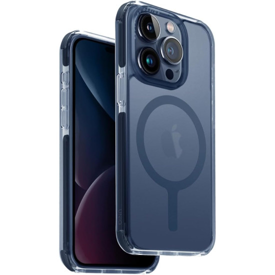 Uniq Combat MagClick - Ανθεκτική Ημιδιάφανη MagSafe Θήκη - Apple iPhone 15 Pro - Smoke Blue (UNIQ-IP6.1P(2023)-COMAFMSBU)